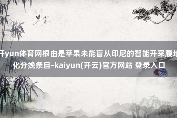 开yun体育网根由是苹果未能盲从印尼的智能开采腹地化分娩条目-kaiyun(开云)官方网站 登录入口