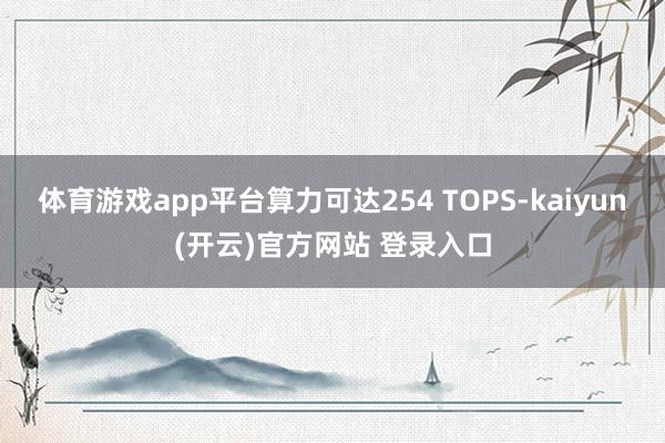 体育游戏app平台算力可达254 TOPS-kaiyun(开云)官方网站 登录入口