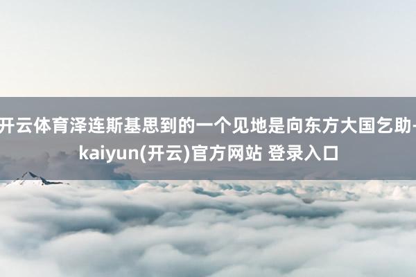 开云体育泽连斯基思到的一个见地是向东方大国乞助-kaiyun(开云)官方网站 登录入口