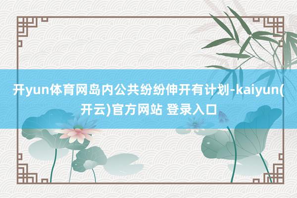 开yun体育网岛内公共纷纷伸开有计划-kaiyun(开云)官方网站 登录入口