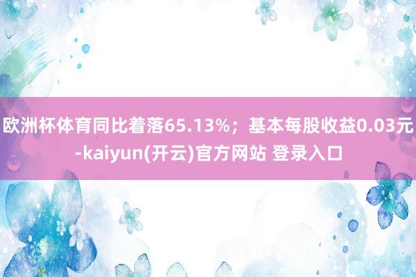 欧洲杯体育同比着落65.13%；基本每股收益0.03元-kaiyun(开云)官方网站 登录入口