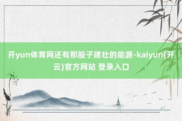 开yun体育网还有那股子建壮的能源-kaiyun(开云)官方网站 登录入口