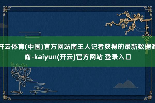 开云体育(中国)官方网站南王人记者获得的最新数据泄露-kaiyun(开云)官方网站 登录入口