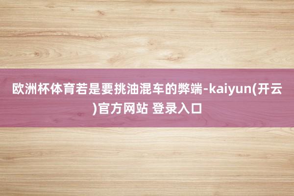 欧洲杯体育若是要挑油混车的弊端-kaiyun(开云)官方网站 登录入口