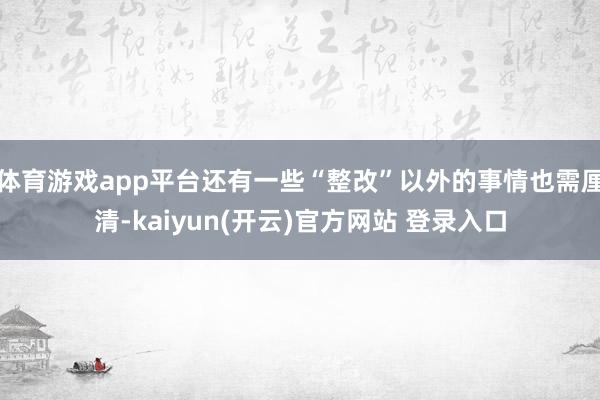 体育游戏app平台还有一些“整改”以外的事情也需厘清-kaiyun(开云)官方网站 登录入口