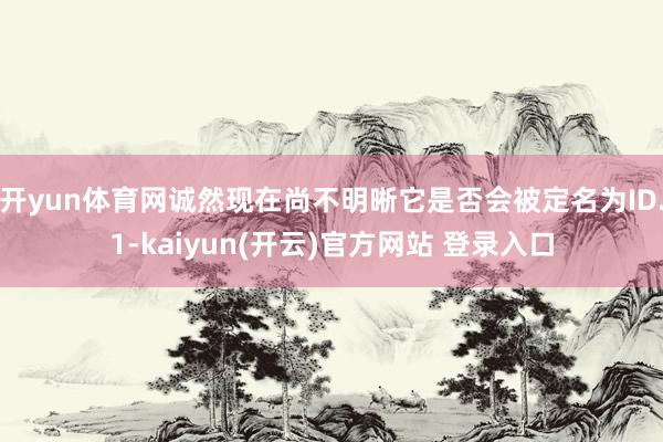 开yun体育网诚然现在尚不明晰它是否会被定名为ID.1-kaiyun(开云)官方网站 登录入口