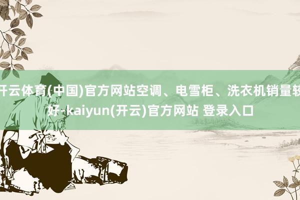 开云体育(中国)官方网站空调、电雪柜、洗衣机销量较好-kaiyun(开云)官方网站 登录入口