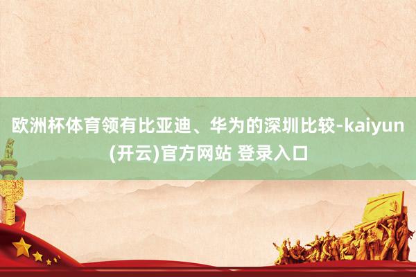 欧洲杯体育领有比亚迪、华为的深圳比较-kaiyun(开云)官方网站 登录入口