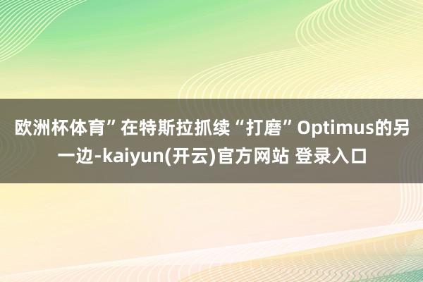 欧洲杯体育”　　在特斯拉抓续“打磨”Optimus的另一边-kaiyun(开云)官方网站 登录入口