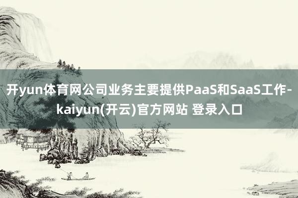 开yun体育网公司业务主要提供PaaS和SaaS工作-kaiyun(开云)官方网站 登录入口