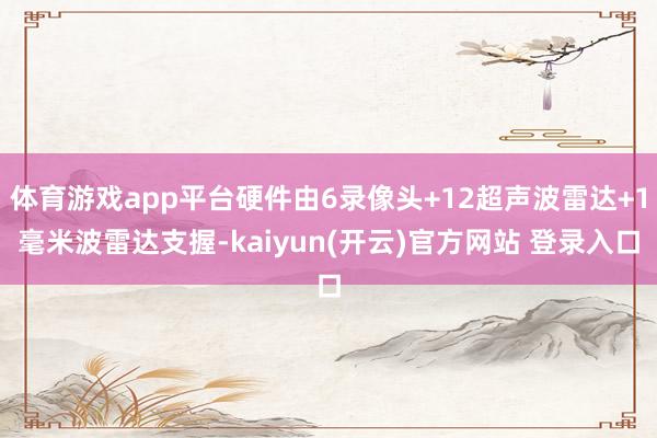 体育游戏app平台硬件由6录像头+12超声波雷达+1毫米波雷达支握-kaiyun(开云)官方网站 登录入口