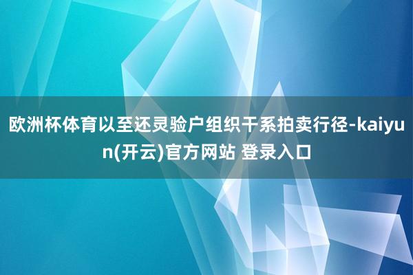 欧洲杯体育以至还灵验户组织干系拍卖行径-kaiyun(开云)官方网站 登录入口