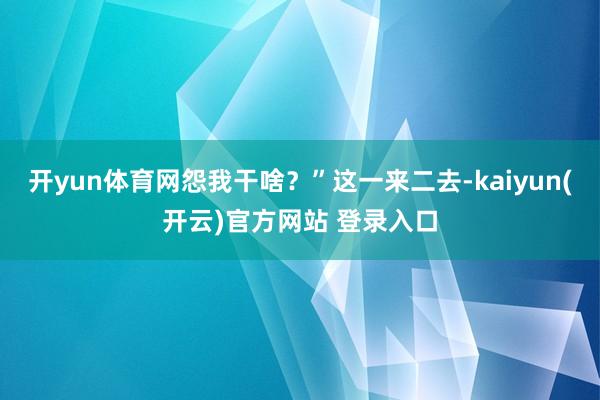 开yun体育网怨我干啥？”这一来二去-kaiyun(开云)官方网站 登录入口