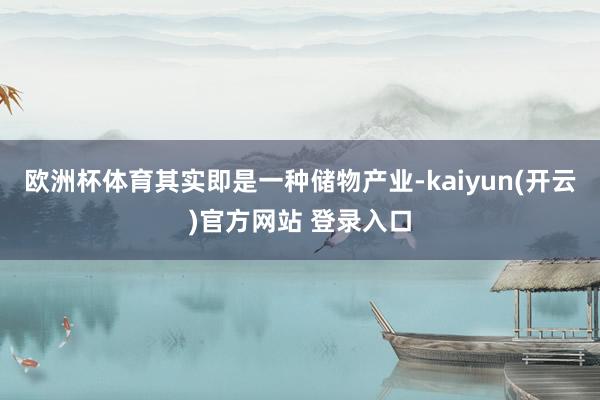 欧洲杯体育其实即是一种储物产业-kaiyun(开云)官方网站 登录入口