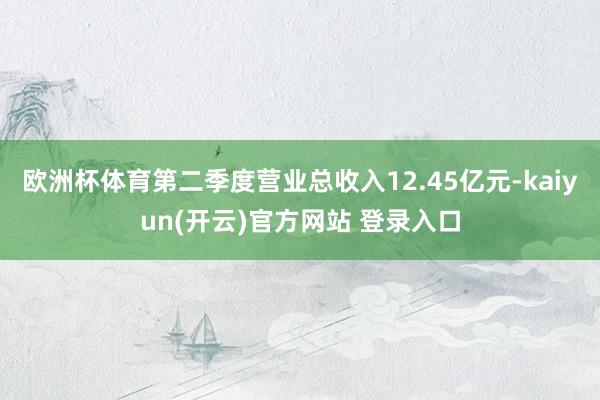 欧洲杯体育第二季度营业总收入12.45亿元-kaiyun(开云)官方网站 登录入口