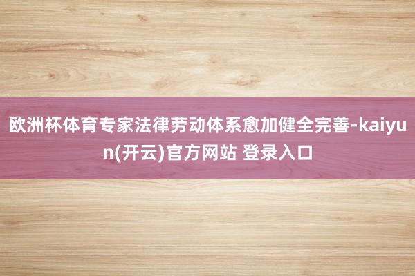 欧洲杯体育专家法律劳动体系愈加健全完善-kaiyun(开云)官方网站 登录入口
