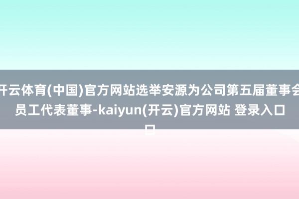开云体育(中国)官方网站选举安源为公司第五届董事会员工代表董事-kaiyun(开云)官方网站 登录入口