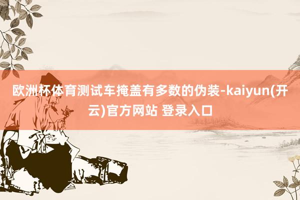欧洲杯体育测试车掩盖有多数的伪装-kaiyun(开云)官方网站 登录入口