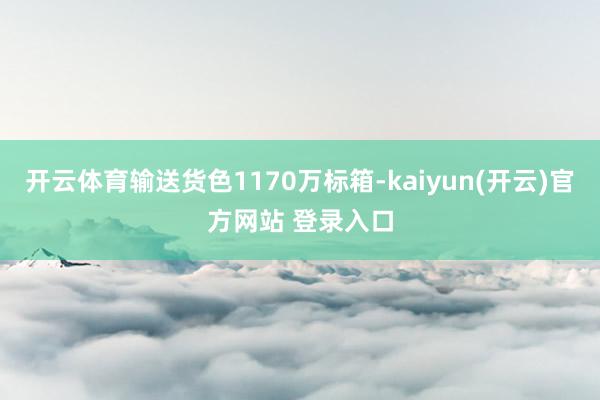 开云体育输送货色1170万标箱-kaiyun(开云)官方网站 登录入口