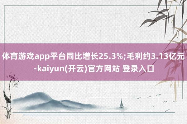 体育游戏app平台同比增长25.3%;毛利约3.13亿元-kaiyun(开云)官方网站 登录入口