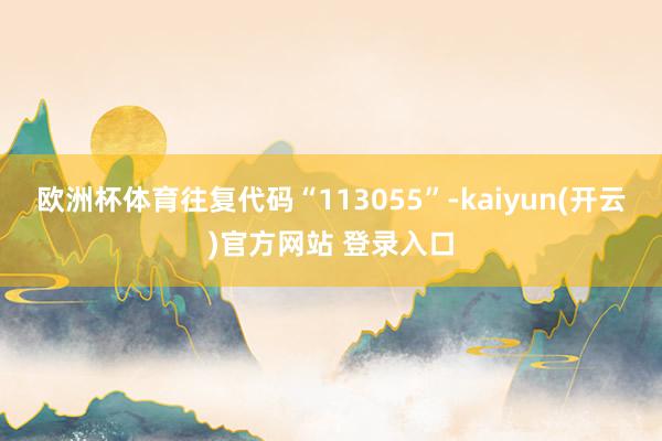 欧洲杯体育往复代码“113055”-kaiyun(开云)官方网站 登录入口