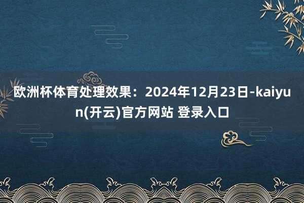 欧洲杯体育处理效果：2024年12月23日-kaiyun(开云)官方网站 登录入口