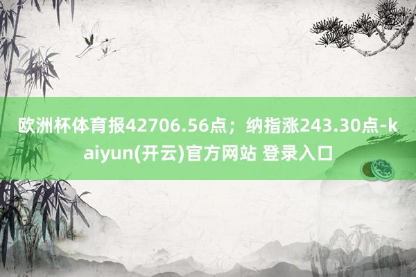 欧洲杯体育报42706.56点；纳指涨243.30点-kaiyun(开云)官方网站 登录入口