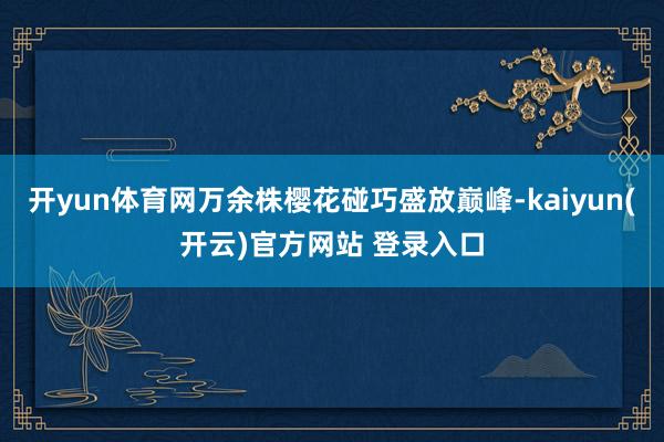 开yun体育网万余株樱花碰巧盛放巅峰-kaiyun(开云)官方网站 登录入口