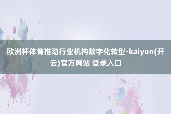 欧洲杯体育推动行业机构数字化转型-kaiyun(开云)官方网站 登录入口