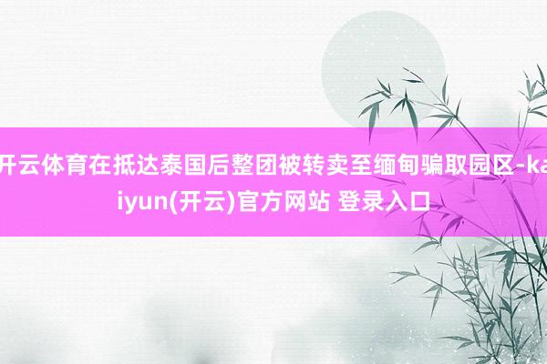 开云体育在抵达泰国后整团被转卖至缅甸骗取园区-kaiyun(开云)官方网站 登录入口