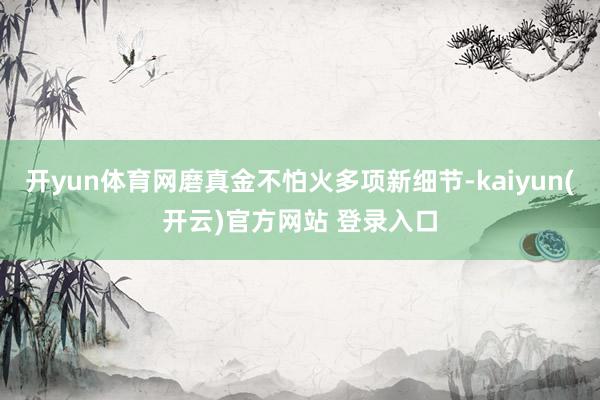 开yun体育网磨真金不怕火多项新细节-kaiyun(开云)官方网站 登录入口