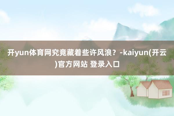 开yun体育网究竟藏着些许风浪？-kaiyun(开云)官方网站 登录入口