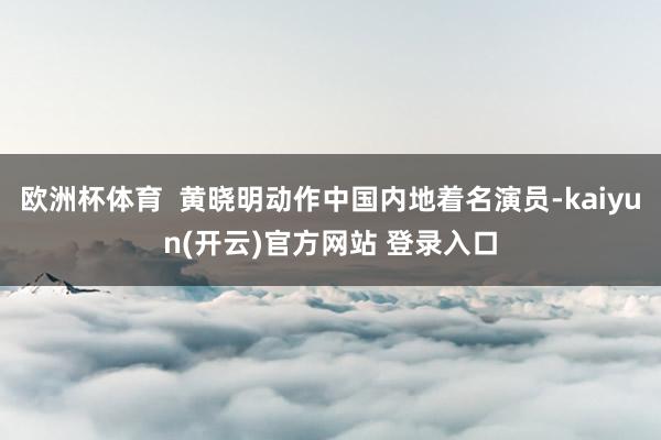 欧洲杯体育  黄晓明动作中国内地着名演员-kaiyun(开云)官方网站 登录入口