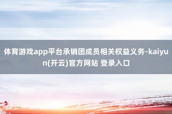 体育游戏app平台承销团成员相关权益义务-kaiyun(开云)官方网站 登录入口