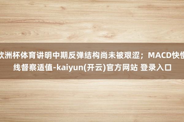 欧洲杯体育讲明中期反弹结构尚未被艰涩；MACD快慢线督察适值-kaiyun(开云)官方网站 登录入口
