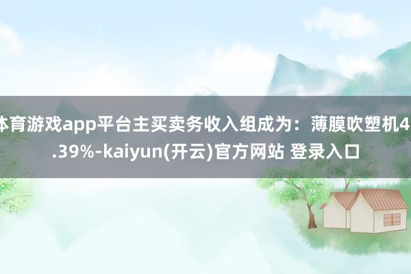 体育游戏app平台主买卖务收入组成为：薄膜吹塑机42.39%-kaiyun(开云)官方网站 登录入口