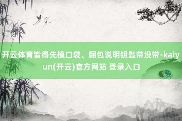 开云体育皆得先摸口袋、翻包说明钥匙带没带-kaiyun(开云)官方网站 登录入口