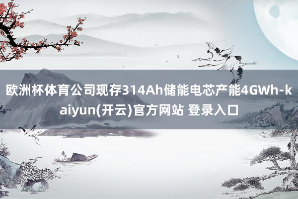欧洲杯体育公司现存314Ah储能电芯产能4GWh-kaiyun(开云)官方网站 登录入口