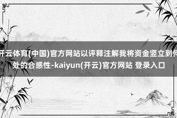 开云体育(中国)官方网站以评释注解我将资金竖立到何处的合感性-kaiyun(开云)官方网站 登录入口